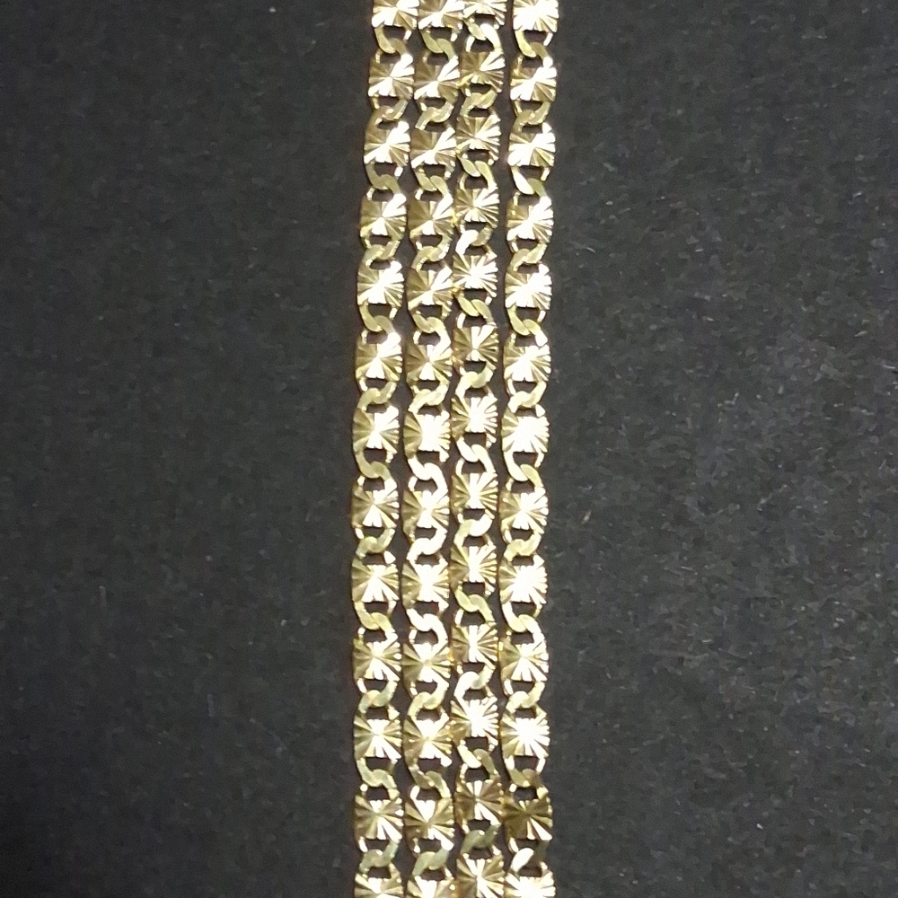 Gold Over 925SS Sunburst Diamond Cut Valentino Chain. 18" L/2.5mm W